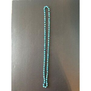 Hand Tied Artisan Turquoise Necklace .5" Stones 45" Strand